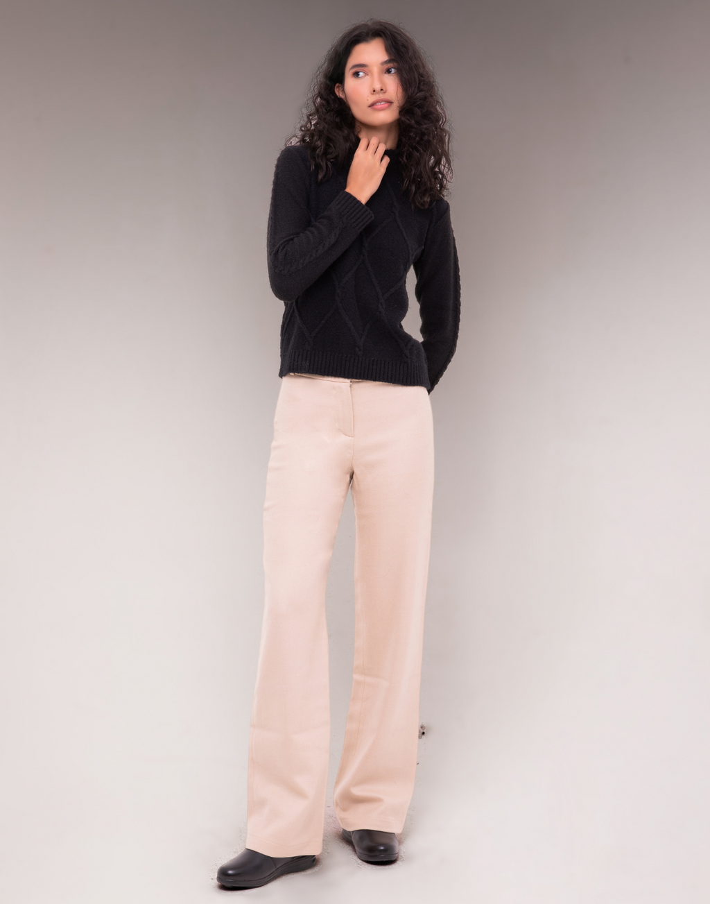 Calça Lã Natural Alezia Bege