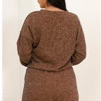 Conjunto Femenino Lanzinha Ribi canelada 2 Peças Blusa e Pantalona plus size