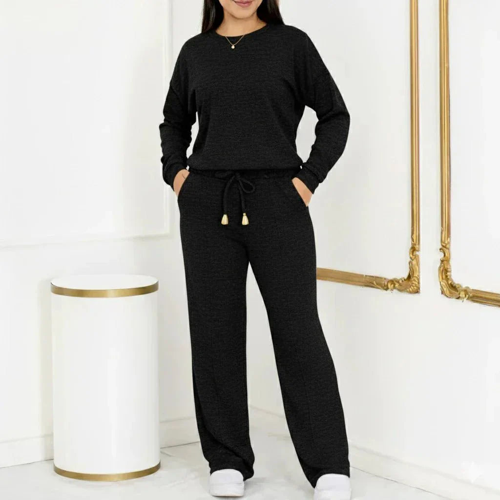 Conjunto Feminino Longo em Tricot (Blusa + Calça) | PROMOÇÃO DE INVERNO