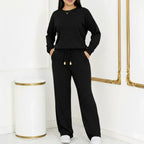 Conjunto Feminino Longo em Tricot (Blusa + Calça) | PROMOÇÃO DE INVERNO