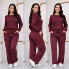 Conjunto Feminino Longo em Tricot (Blusa + Calça) | PROMOÇÃO DE INVERNO