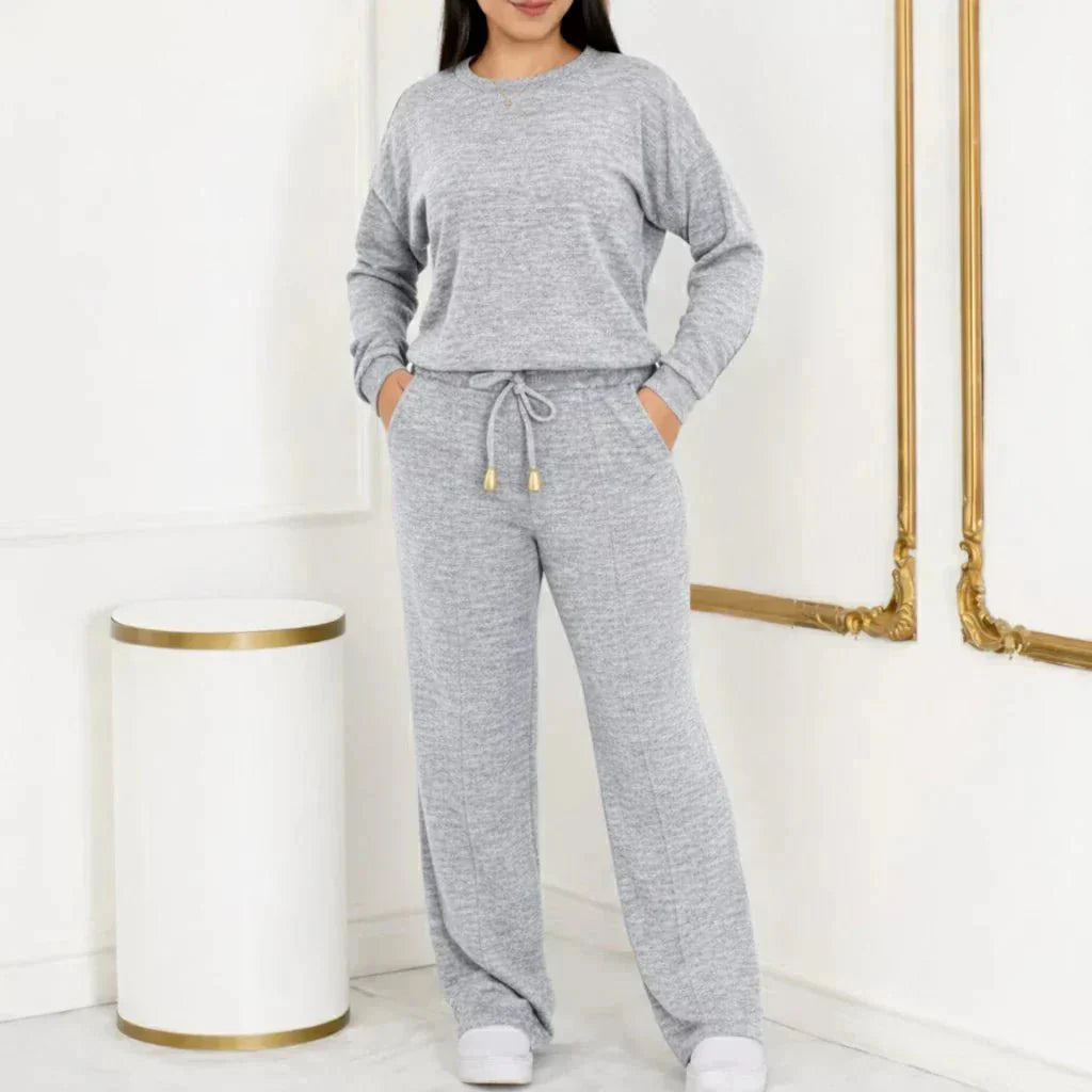 Conjunto Feminino Longo em Tricot (Blusa + Calça) | PROMOÇÃO DE INVERNO