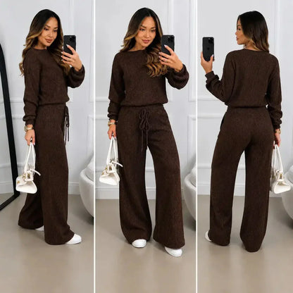 Kit 2 Conjuntos Canelado em Tricot | Promoção de Inverno